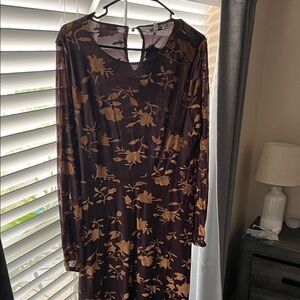 Elegant Floral Long Sleeve Dress